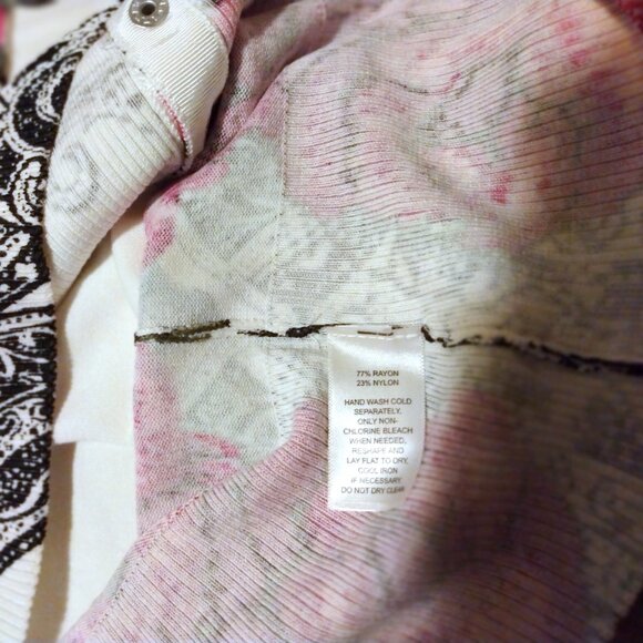 White House Black Market Rhinestone Floral Cardigan S Boho Chic Cottagecore - Picture 5 of 8